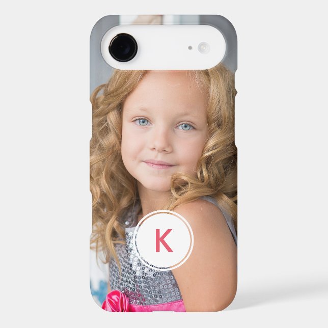 Custom Monogram Circle Personalized Photo Template Case-Mate iPhone Case (Back)