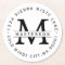 Custom Monogram Circular Return Address Label