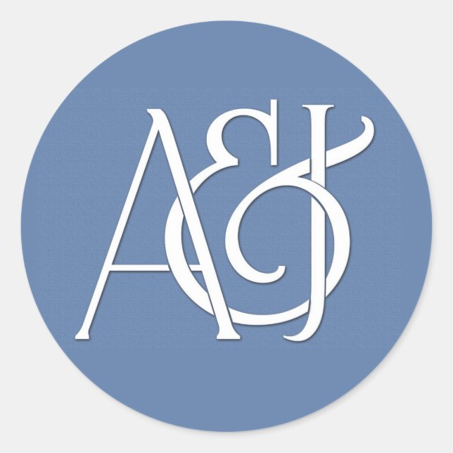 custom monogram classic round sticker (Front)