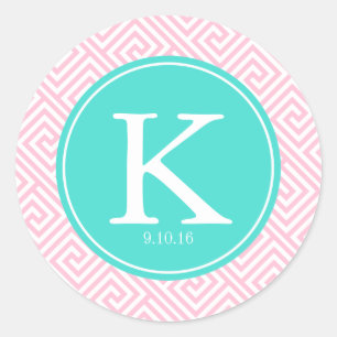 Custom Monogram Classic Round Sticker