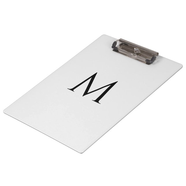 Custom Monogram Classic White Professional Clipboard (Angled)