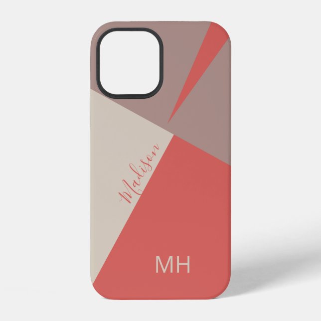 Custom monogram Colour Blocks phone cases (Back)