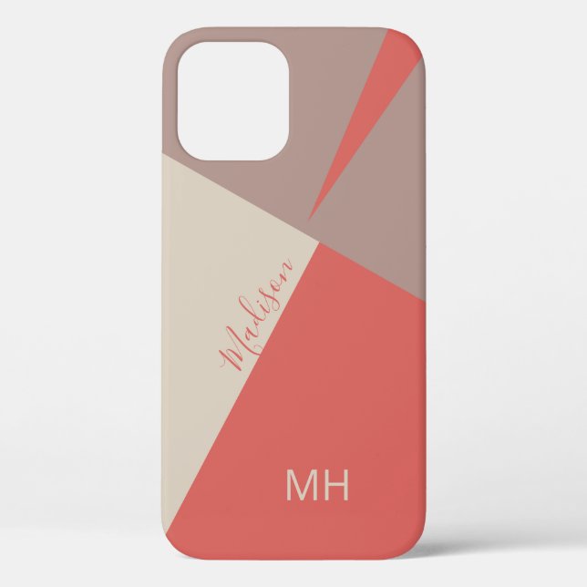 Custom monogram Colour Blocks phone cases (Back)