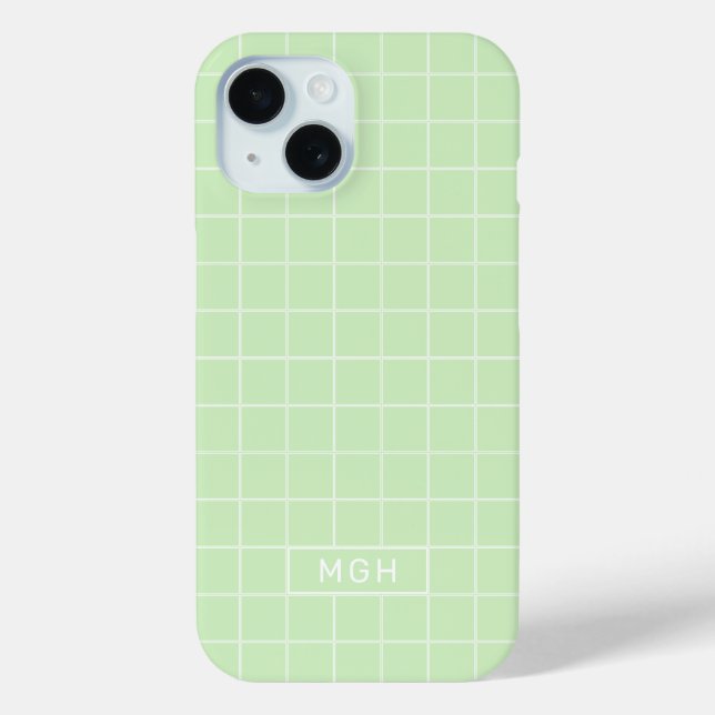 Custom Monogram & Colour Geometric Pattern Case-Mate iPhone Case (Back)