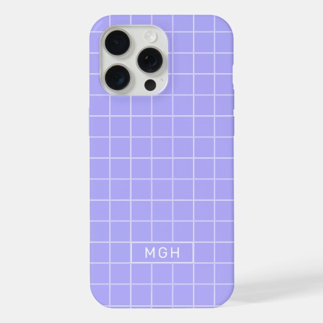 Custom Monogram & Colour Geometric Pattern iPhone Case (Back)