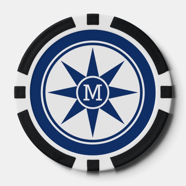 Custom monogram & colour poker chips (Front)