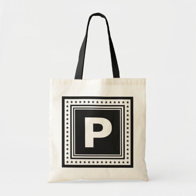 Custom monogram & colour tote bags (Front)