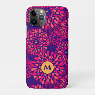 Custom Monogram Colourful Bohemian Whimsical Flora iPhone 11 Pro Case