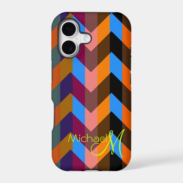 Custom Monogram Colourful Chevron Zigzag 6 (Back)
