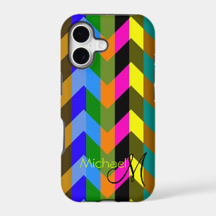 Custom Monogram Colourful Chevron Zigzag 9