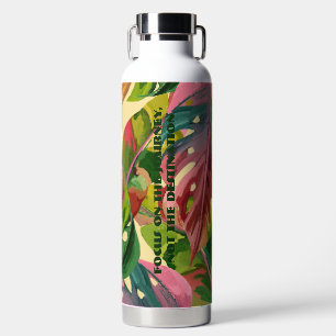Custom Monogram Colourful Floral Vibrant Gym Water Bottle