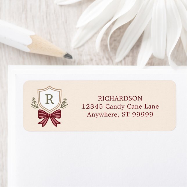 Custom Monogram Crest Bow Christmas (Insitu)