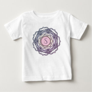 Custom Monogram Cute Girly Mandala Baby Girl Fun T-Shirt