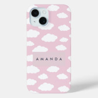 Custom Monogram Cute Girly Pink Cloud Gifts