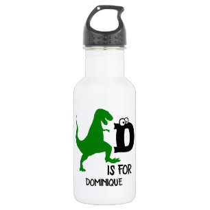 Custom monogram D is for Dinosaur cute T Rex 532 Ml Water Bottle