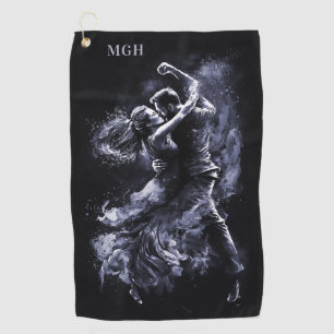 Custom Monogram Dancing Couple Golf Towel