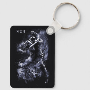 Custom Monogram Dancing Couple Keychain