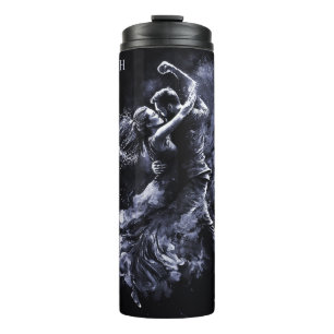 Custom Monogram Dancing Couple Thermal Tumbler