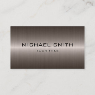 Custom Monogram Dark Stainless Steel Metal Business Card