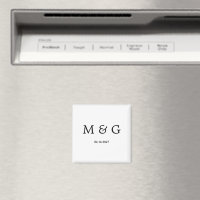 Custom Monogram Date Classic White Stylish