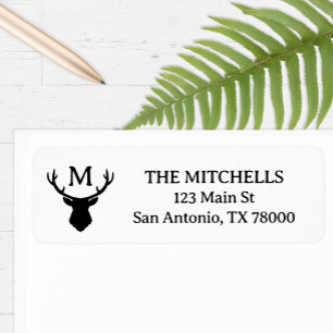Custom Monogram Deer Return Address