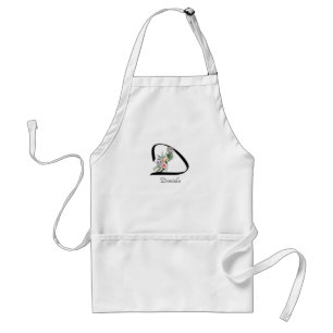 Custom Monogram Design flower letter D  Standard Apron