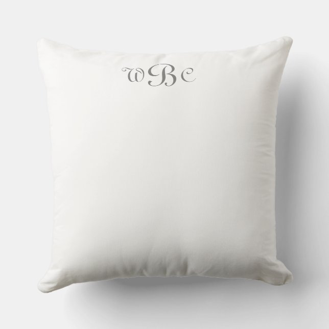 Custom Monogram Dorm Decor  Throw Pillow (Back)