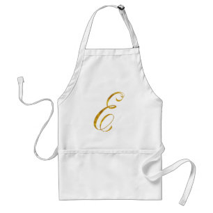 Custom Monogram E Faux Gold Foil Monograms Initial Standard Apron