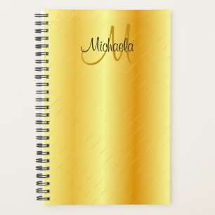 Custom Monogram Elegant Gold Look Template Planner