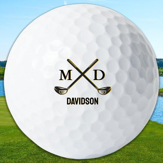 Custom Monogram Elegant Golfer Personalized Name Golf Balls (Creator Uploaded)