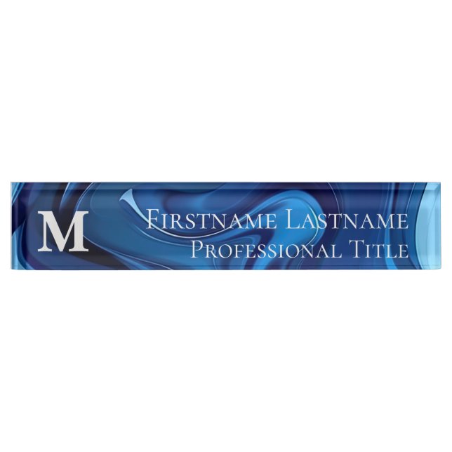 Custom Monogram Elegant Modern Abstract Acrylic Nameplate (Front)
