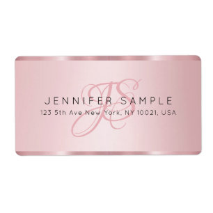 Custom Monogram Elegant Rose Gold Shipping