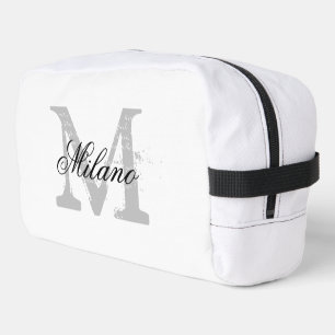Custom monogram elegant typography toiletry bag