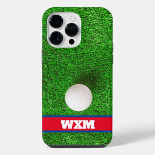 Custom Monogram Fairway Golf Ball  iPhone 14 Pro Max Case