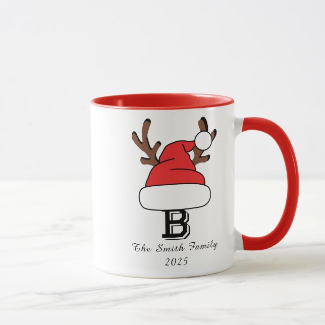 Custom Monogram Family Christmas Mug (Right)