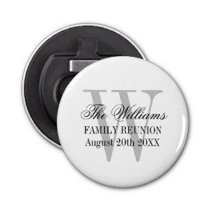 Custom monogram family reunion party favour gift bottle opener