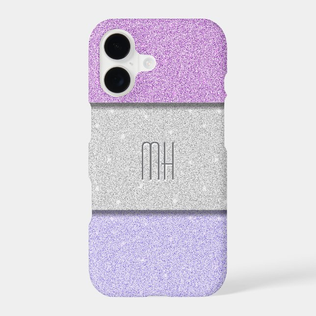 Custom Monogram Faux Glitter Bling (Back)