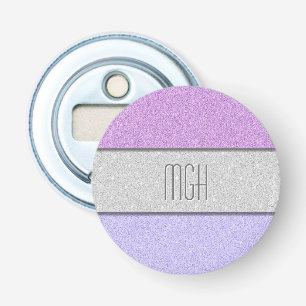 Custom Monogram Faux Glitter Bling Bottle Opener