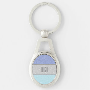 Custom Monogram Faux Glitter Bling Keychain