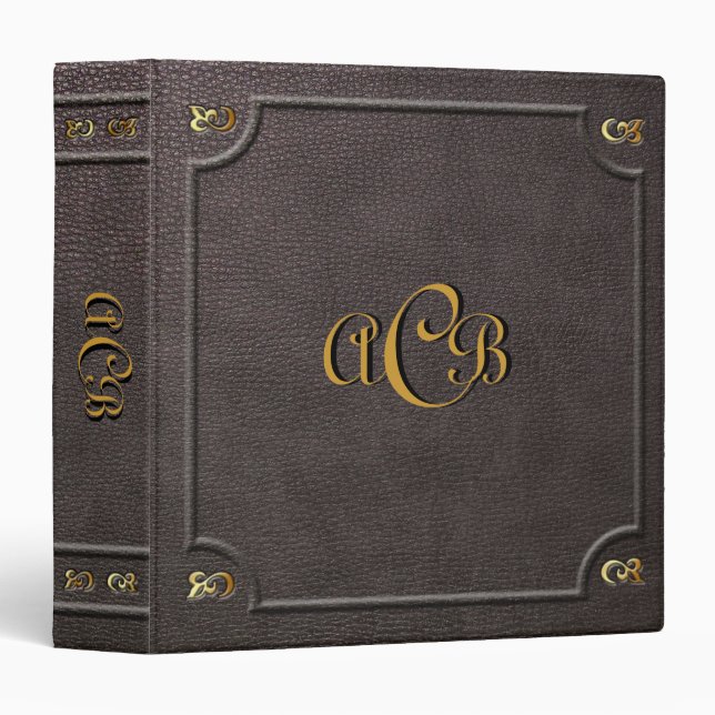 Custom Monogram Faux Leather Binder (Front/Spine)