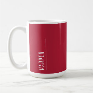 Custom monogram, festive red Christmas Coffee Mug