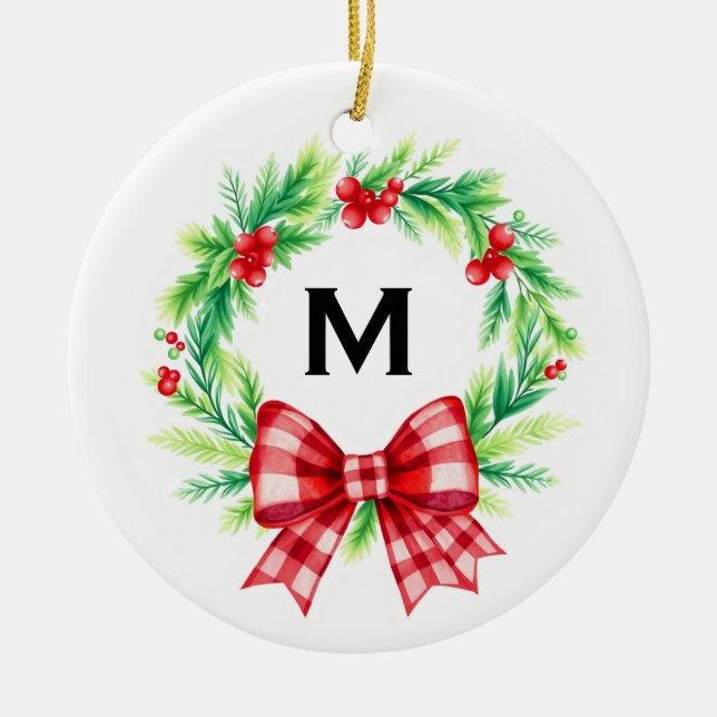 Custom Monogram First Christmas Married Ornament (Front)
