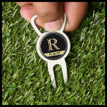 Custom Monogram First Name Ball Marker  Divot Tool<br><div class="desc">UNIQUE LAYERING OF THE MONOGRAM -- look closely and you will see three colours, which gives it the feeling of depth. Personalized additionally with the first name. Perfect as father's day gifts for dad, gifts for grandfather, husband, groom, best man, groomsmen and more. Or, you might just enjoy for yourself!...</div>