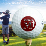 Custom Monogram First Name Golfer Golf Balls<br><div class="desc">A custom monogram and first name -- along with a golfer just waiting to start their day. Perfect as father's day gifts for dad, gifts for grandfather, husband, and more. Or, you might just enjoy for yourself! If you have any design questions or a special request, please send a chat...</div>