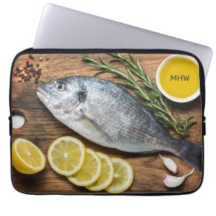 Custom Monogram Fish Dorado Laptop Sleeve