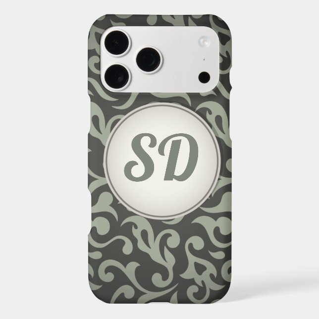 Custom Monogram Floral Camo Damask with Initial (Back)