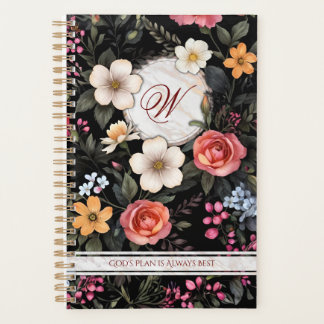 Custom Monogram Floral Planner