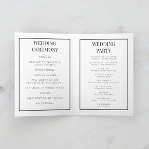 Custom monogram foldable wedding program card