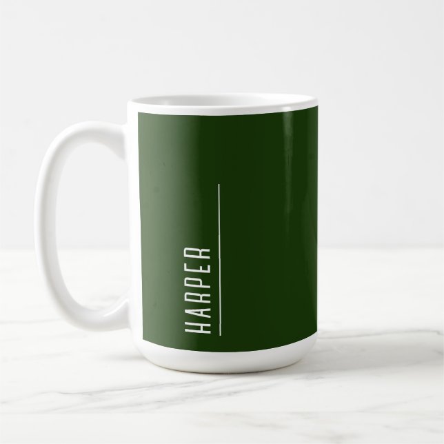 Custom monogram, forest green Christmas  Coffee Mug (Left)