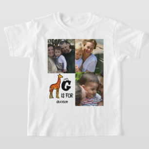 Custom monogram G is for Giraffe cute giraffes T-Shirt